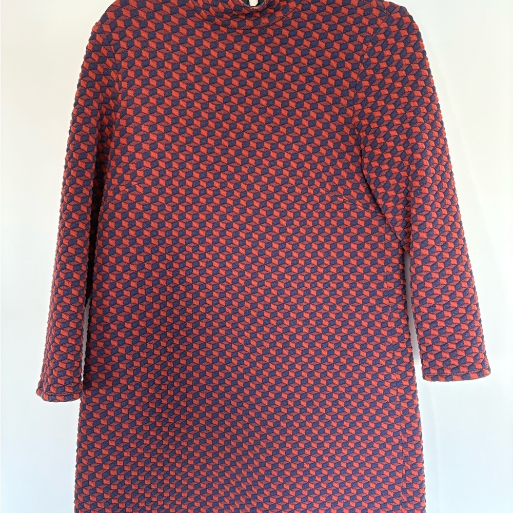 Tuckernuck Geometric Red and Black Long Sleeve Dress